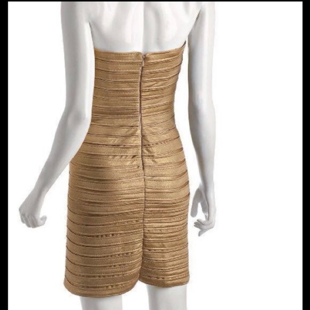 BCBGMAXAZRIA Gold bandeau dress - Picture 2 of 5